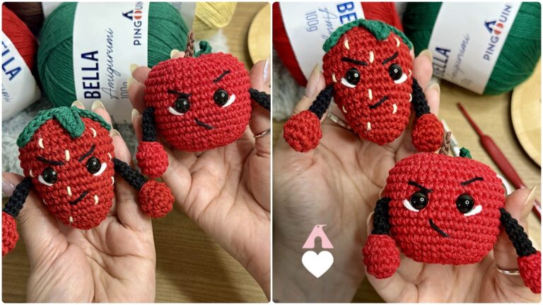 Doce, Fofo e 100% Crochê: Por que o Amigurumi de Morango e Maçã do Amor Virou Objeto de Desejo!