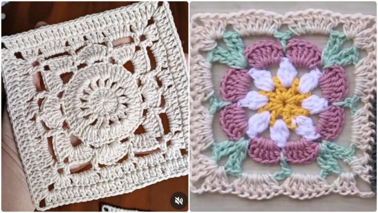 Squares de Crochê com Gráficos Detalhados: Inspire-se e Crie Peças Incríveis!