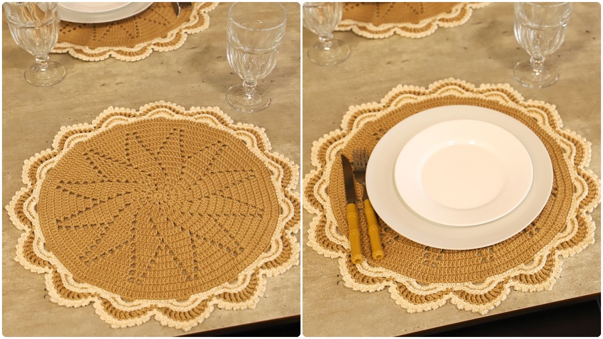 Sousplat de Crochê Castanha Brilho: Elegância que Sofistica! - Imagem do artigo