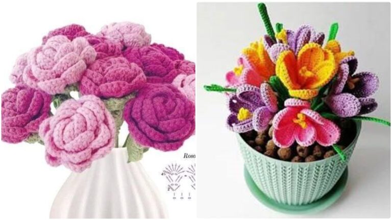 20 Flores de Crochê com Gráficos: Crie Presentes Lindos e Sustentáveis!