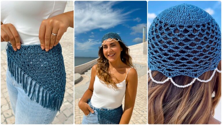 Conjunto de Crochê Maré: Crie uma Bandana e uma Touquinha!