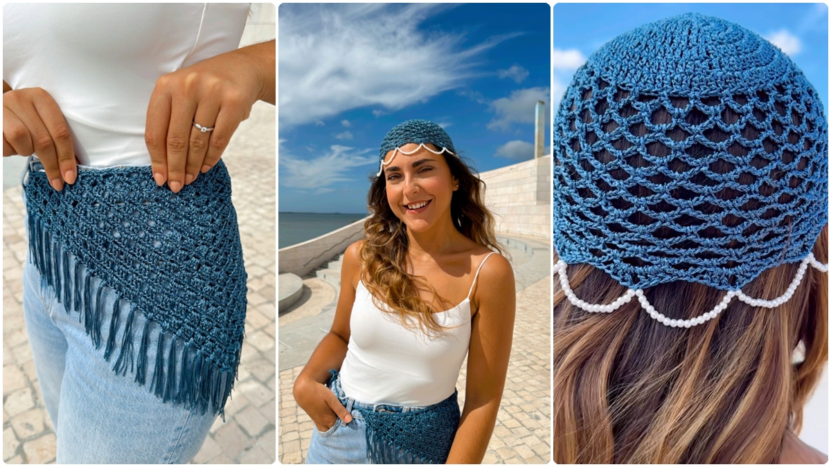 Conjunto de Crochê Maré: Crie uma Bandana e uma Touquinha! - Imagem do artigo