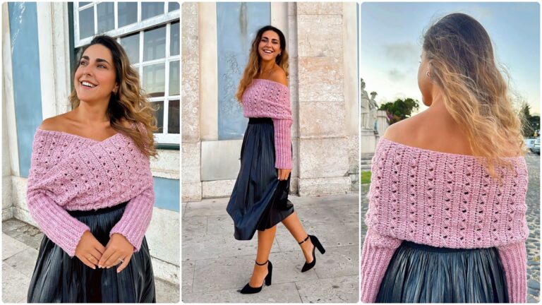 Cachecol de Crochê com Mangas: Estilo Moderno e Charme!