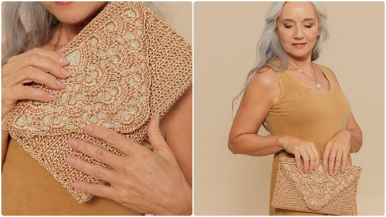 Clutch de Crochê Encanto: Uma Peça Elegante e Charmosa!