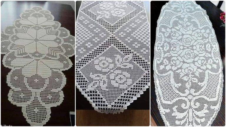 11 caminhos de mesa em crochê com gráficos e vídeo aula especial