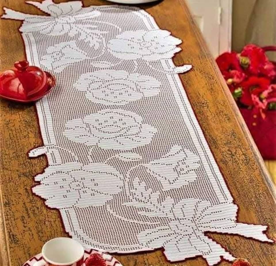 11 caminhos de mesa em crochê com gráficos e vídeo aula especial - Imagem do artigo original