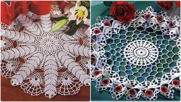12 Centros de Mesa em Crochê com Gráficos: Faça Peças Lindas com Criatividade!