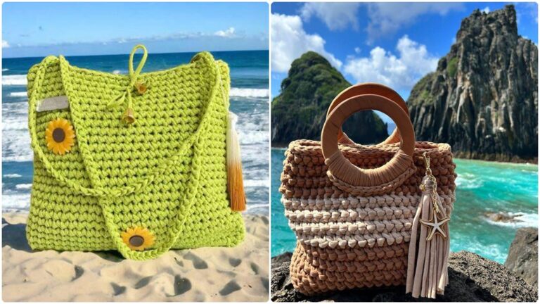 18 bolsas de crochê charmosas feitas para o verão: veja a vídeo aula!