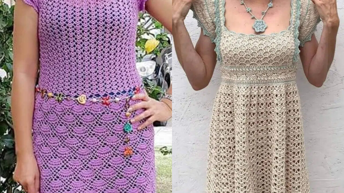 Vestidos de crochê modernos com diferentes pontos que você vai amar! - Imagem do artigo
