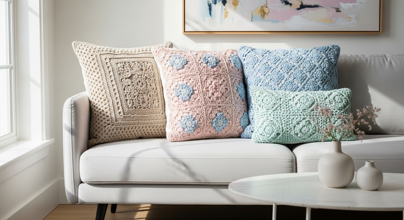 Transforme sua casa com almofadas de crochê cheias de estilo e personalidade - Imagem do artigo
