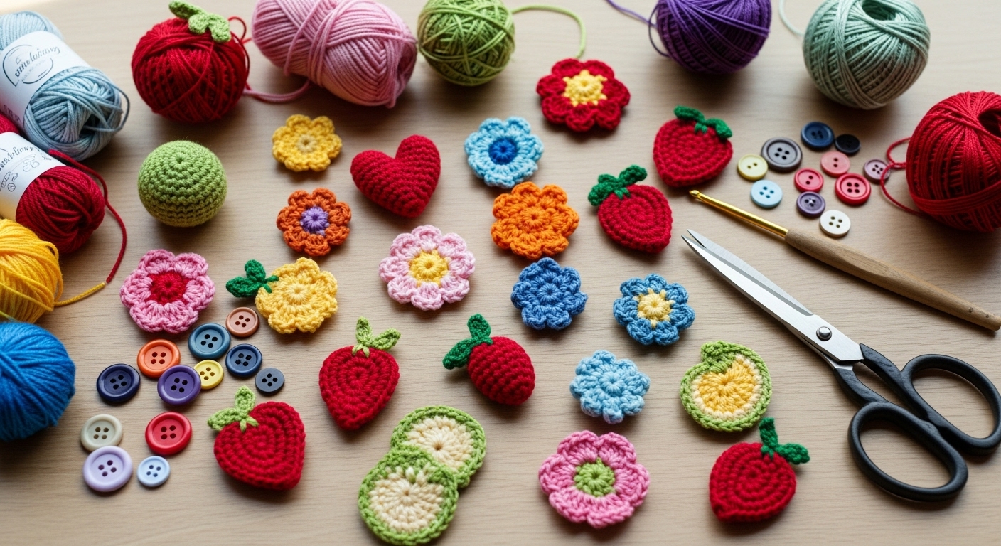 Mini Apliques de Crochê: pequenos detalhes que fazem toda a diferença na sua arte - Imagem do artigo