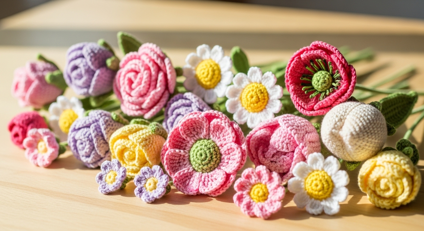 Crie peças lindas e sustentáveis com 20 flores de crochê que você vai amar - Imagem do artigo