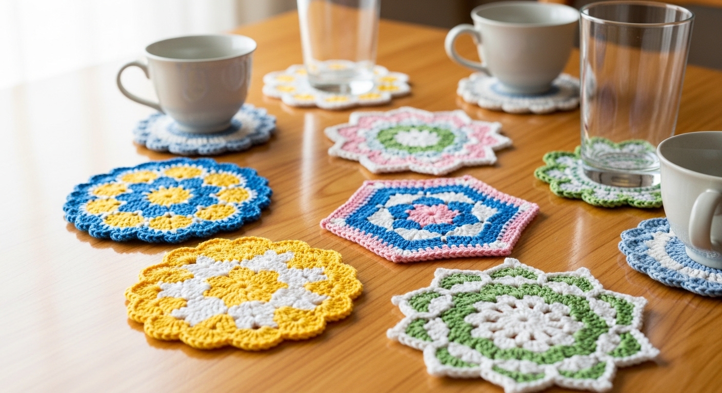 Veja e crie porta-copos de crochê com gráficos que adicionam charme na mesa! - Imagem do artigo