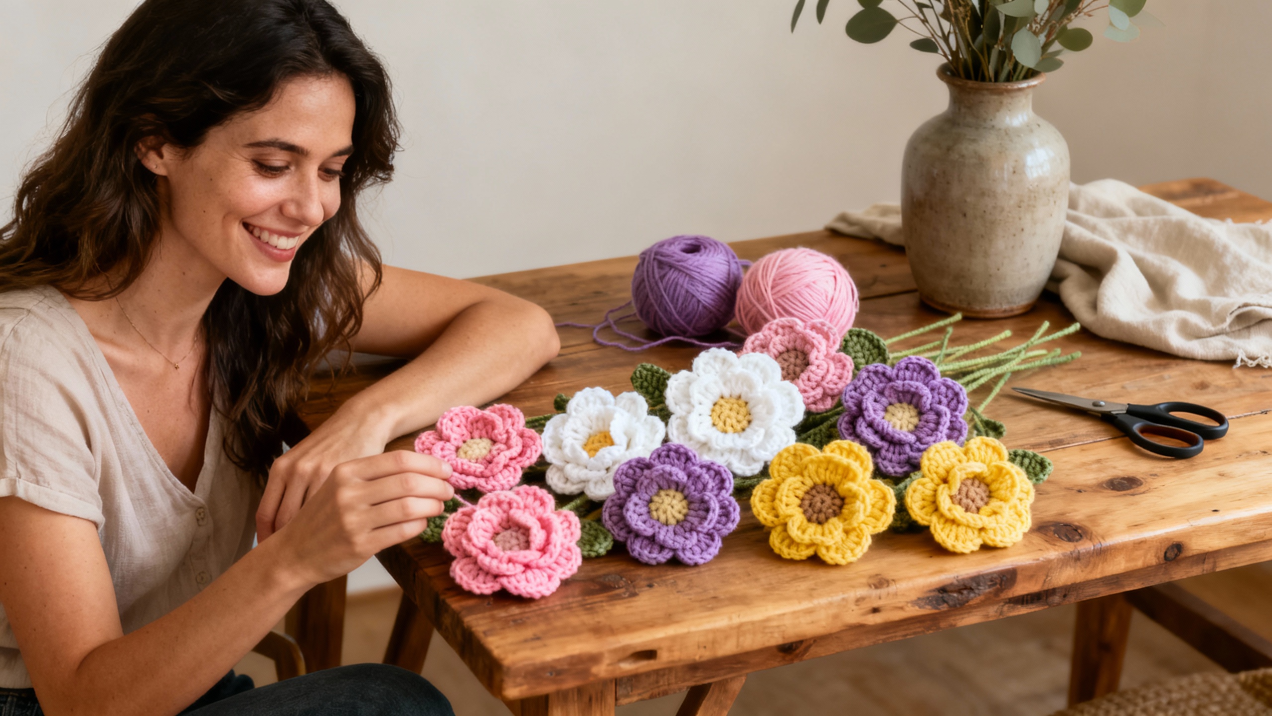 Encante-se com essas flores de crochê para aplicação que transformam - Imagem do artigo