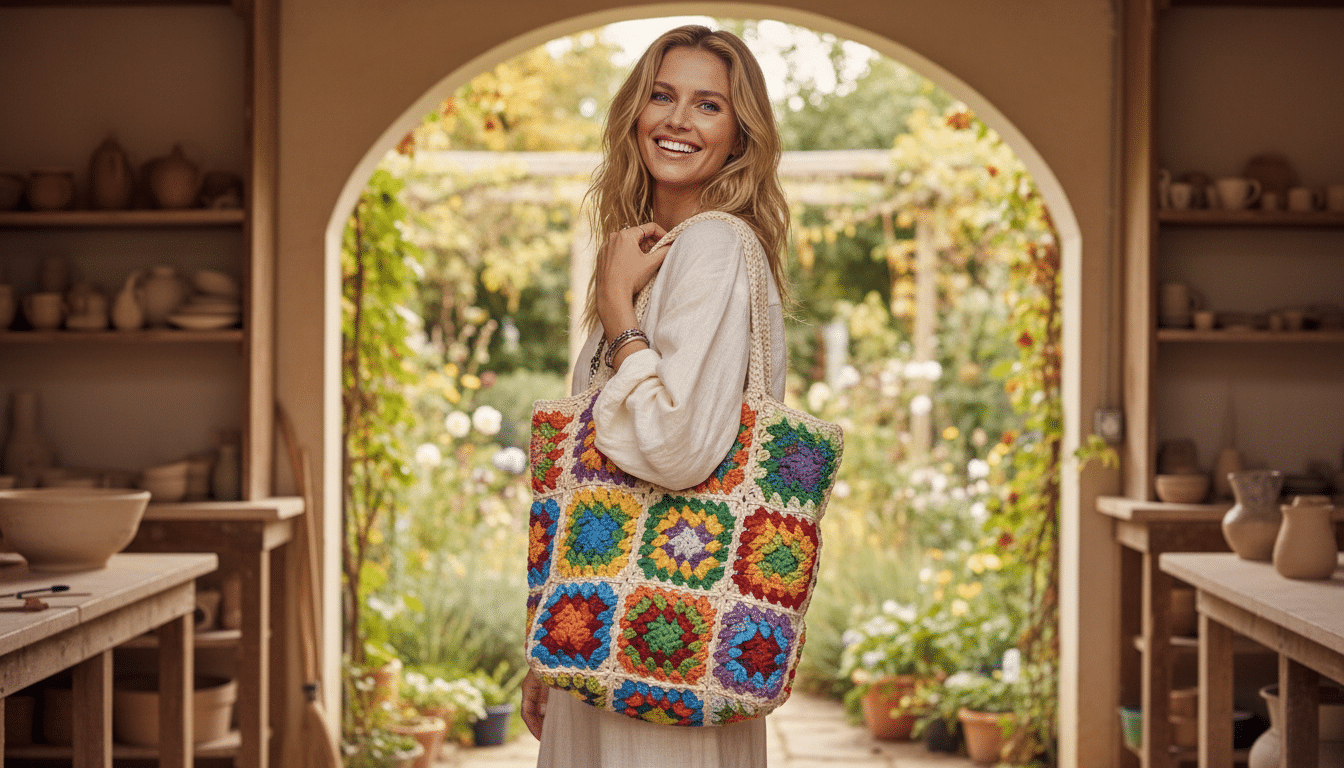 Estilo e versatilidade com 13 bolsas de crochê com squares que você vai amar! - Imagem do artigo