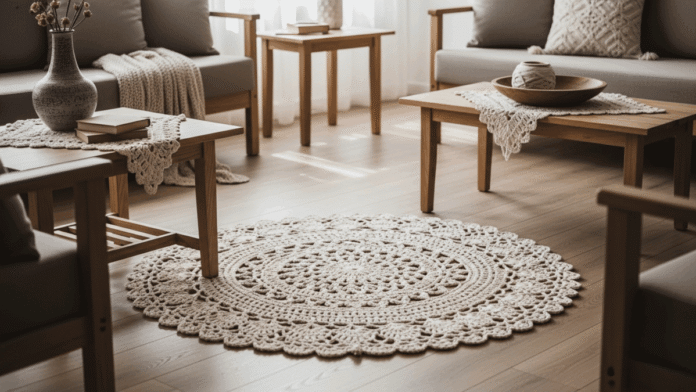 Imagem destacada - 14 tapetes de crochê cheios de elegância e conforto para a sua sala!
