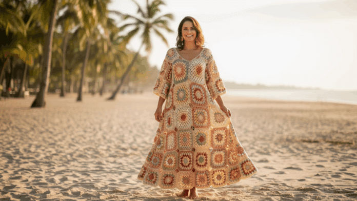 Imagem destacada - Vestidos de crochê com squares: peças charmosas e cheias de originalidade!