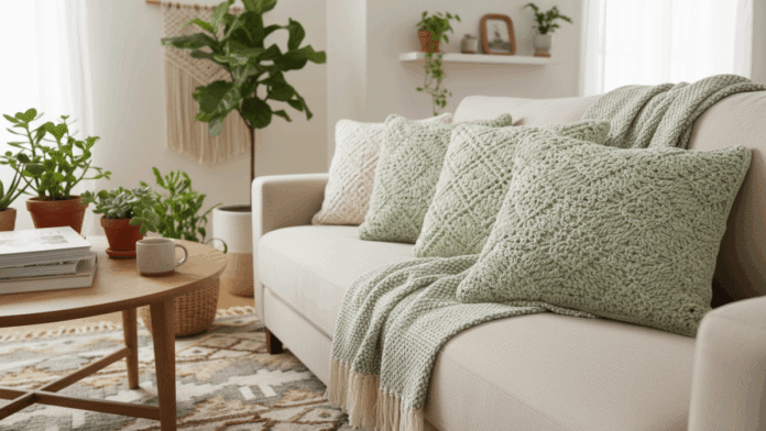 Imagem destacada - Almofadas de crochê: conforto e charme artesanal para transformar sua decoração