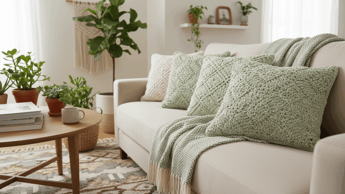 Almofadas de crochê: conforto e charme artesanal para transformar sua decoração - Imagem do artigo