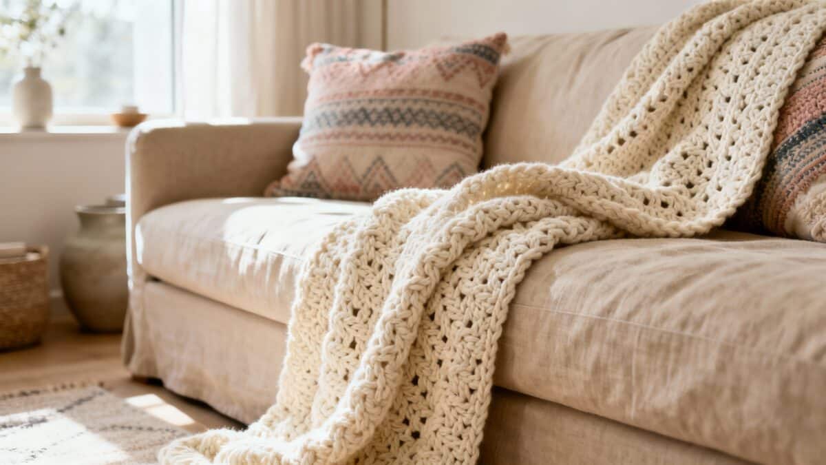 O Segredo das Casas Aconchegantes? Uma Manta de Crochê Feita à Mão! - Imagem do artigo