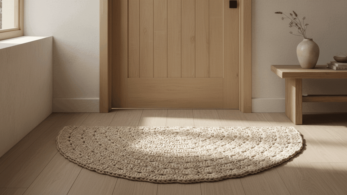 Tapetes de crochê meia-lua que estão em alta e deixam qualquer ambiente mais acolhedor! - Imagem do artigo