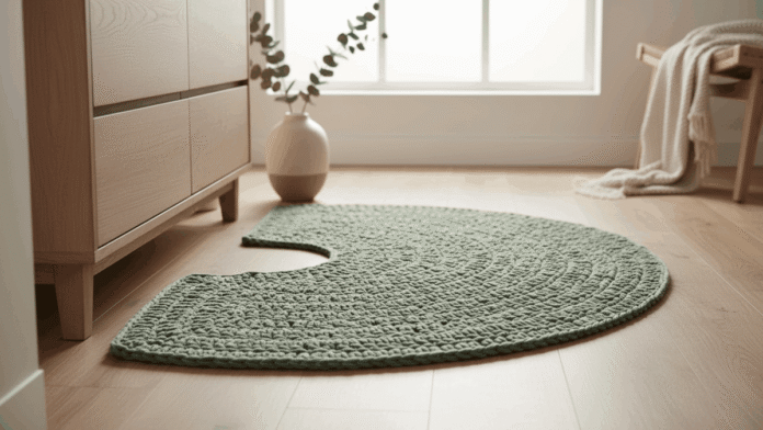Imagem destacada - Charme instantâneo com tapetes de crochê meia lua para decorar seu espaço em 2025/2026