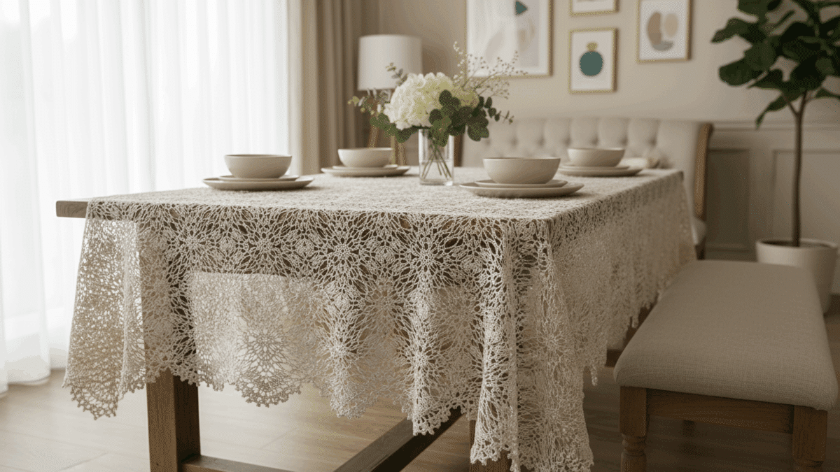 Explore toalhas de mesa em crochê com gráficos grátis e crie peças lindíssimas! - Imagem do artigo