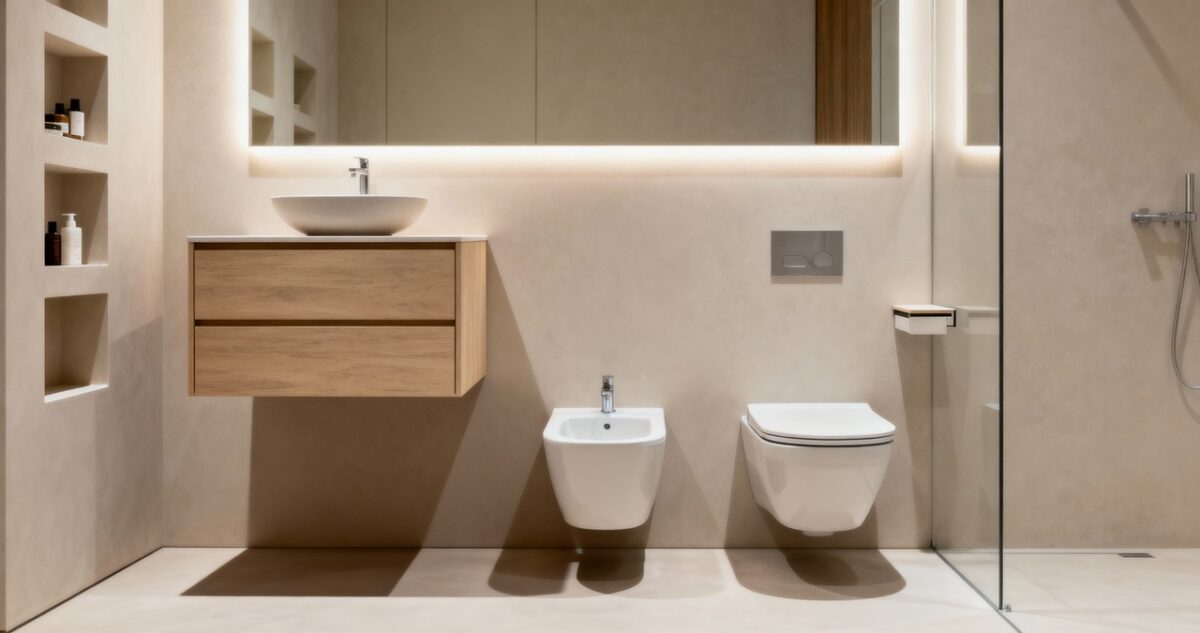 O banheiro ganha outra cara com estes móveis flutuantes - Imagem do artigo