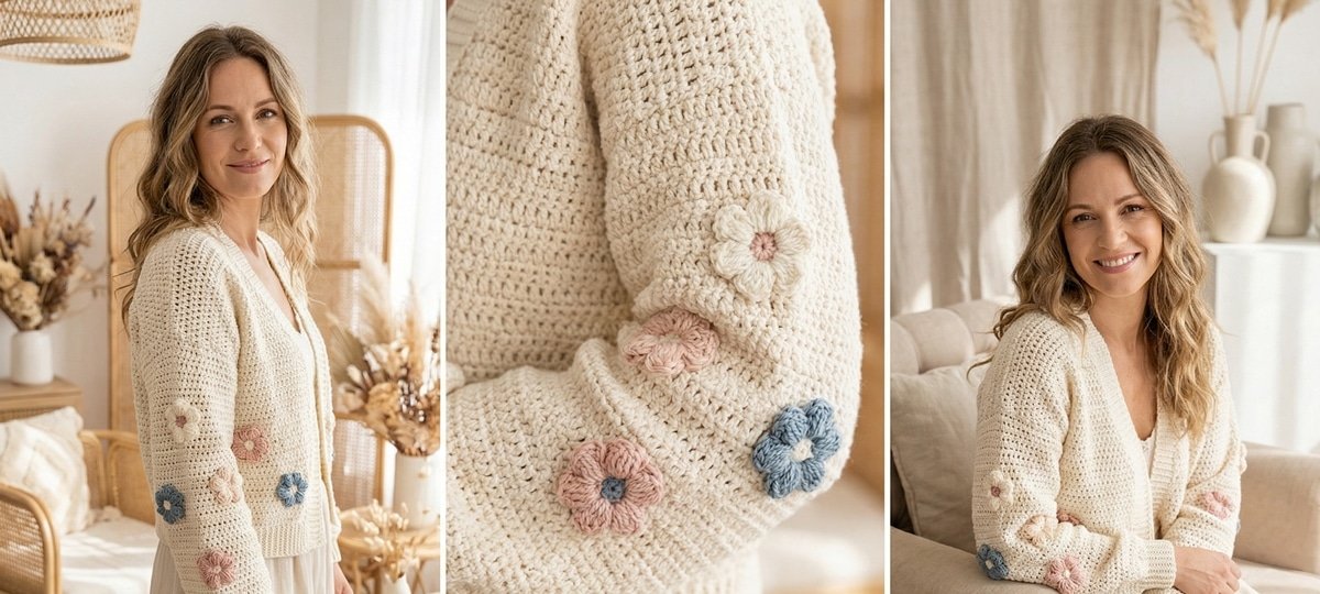 Casaco de crochê floral vira item-desejo: inspirações, combinações e passo a passo para criar o seu - Imagem do artigo