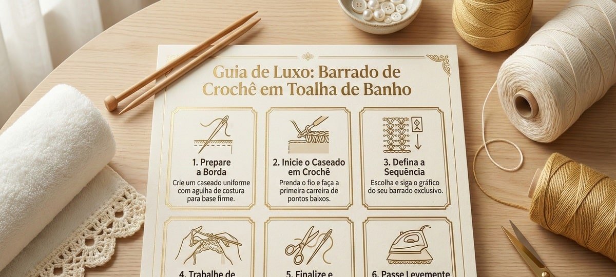 8 ideias de barrado de crochê que dão cara nova às suas toalhas de banho - Imagem do artigo original