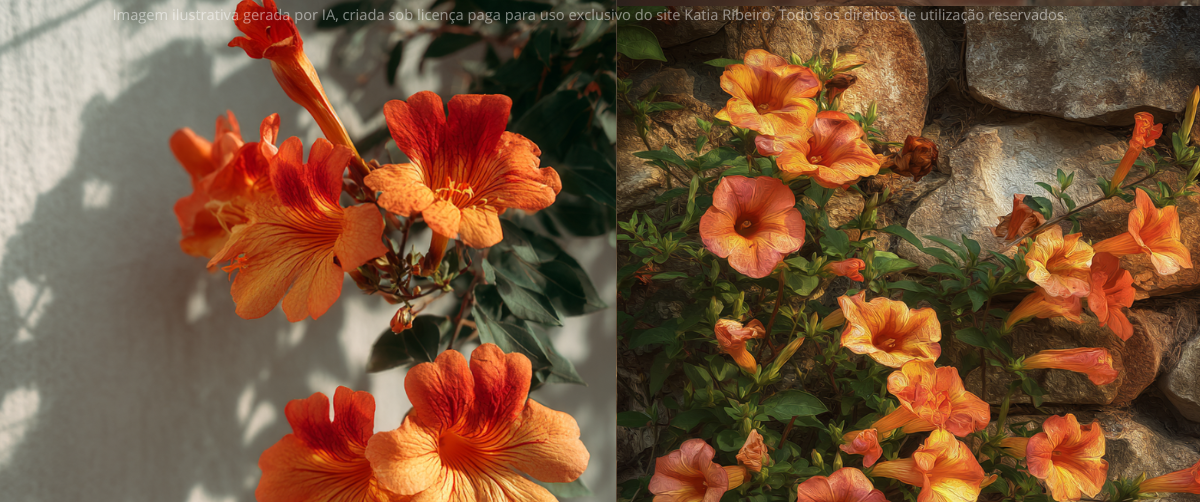 Muro cinza? Veja como a Bignônia cobre tudo em poucos meses com flores intensas - Imagem do artigo original