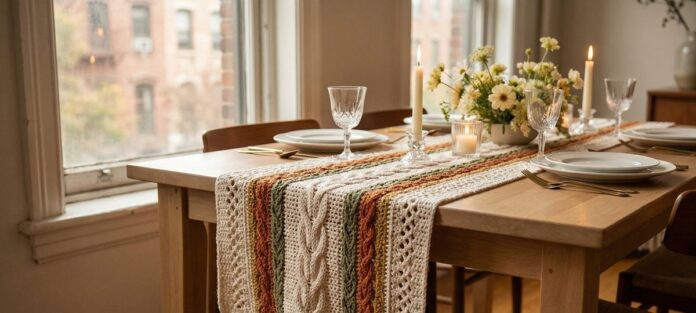 Imagem destacada - Caminhos de mesa de crochê que transformam a ceia: 3 ideias elegantes para o fim de ano