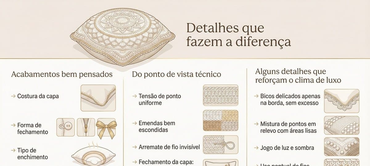 Almofadas de crochê de luxo transformam qualquer sofá em destaque de revista - Imagem do artigo original