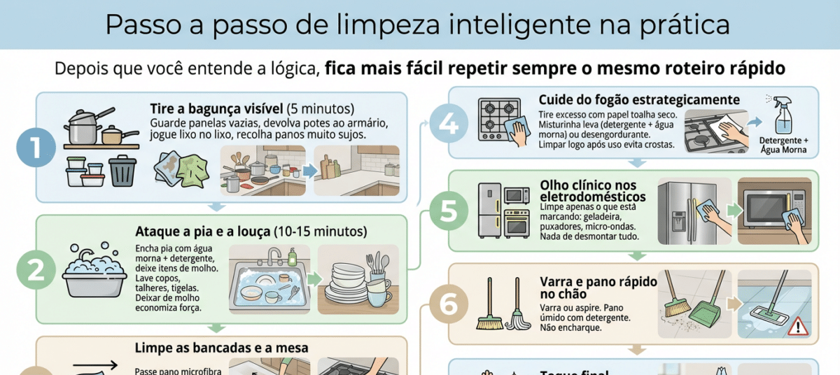 Limpeza Inteligente: o passo a passo que deixa a cozinha impecável sem perder tempo - Imagem do artigo original