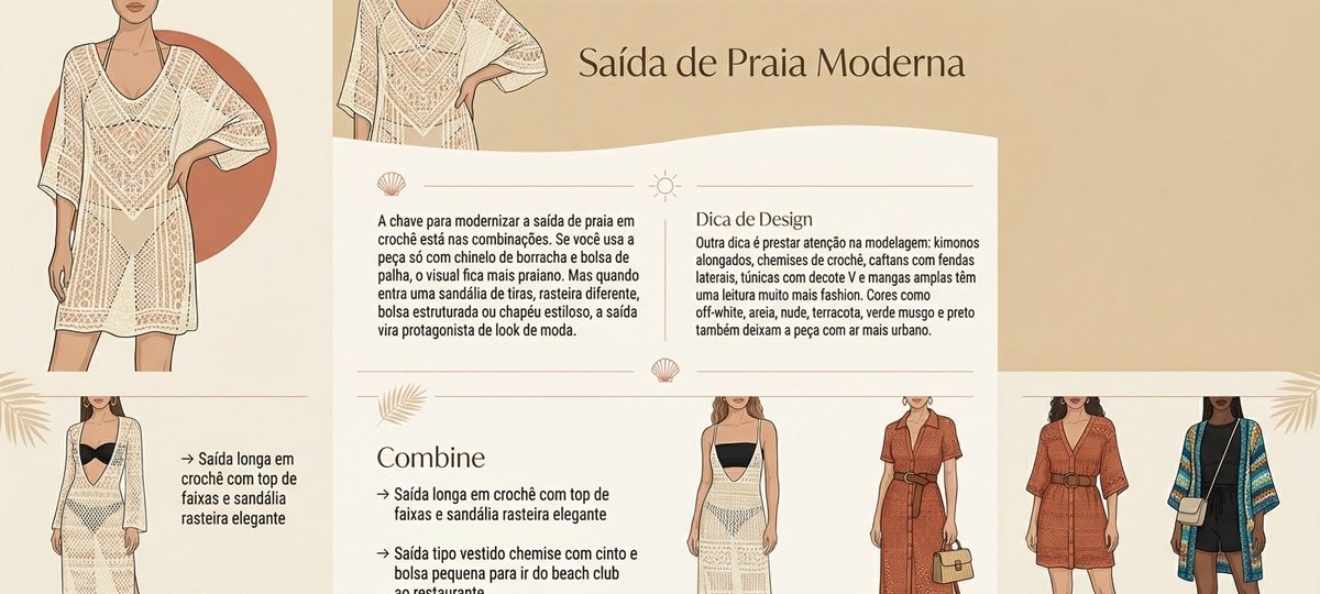 Saídas de praia em crochê que passam do mergulho ao réveillon com leveza e estilo - Imagem do artigo original