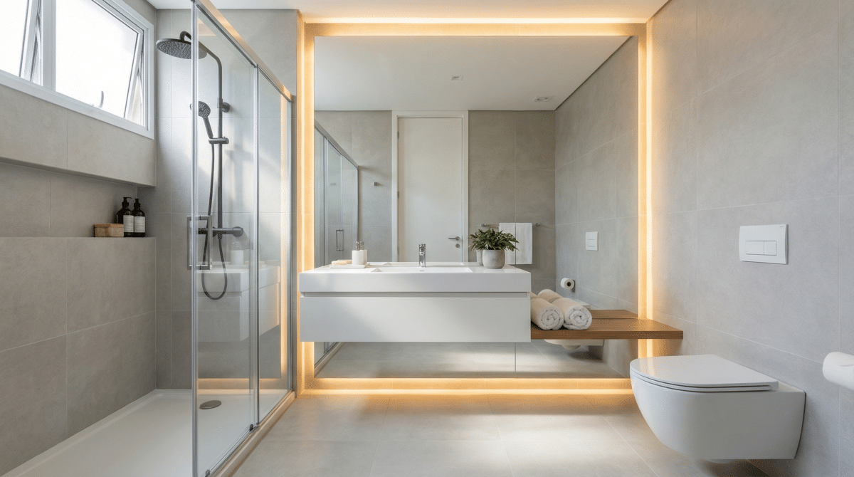 Banheiro pequeno: o truque Micro-Luxo que faz o espaço dobrar em 2026 - Imagem do artigo original