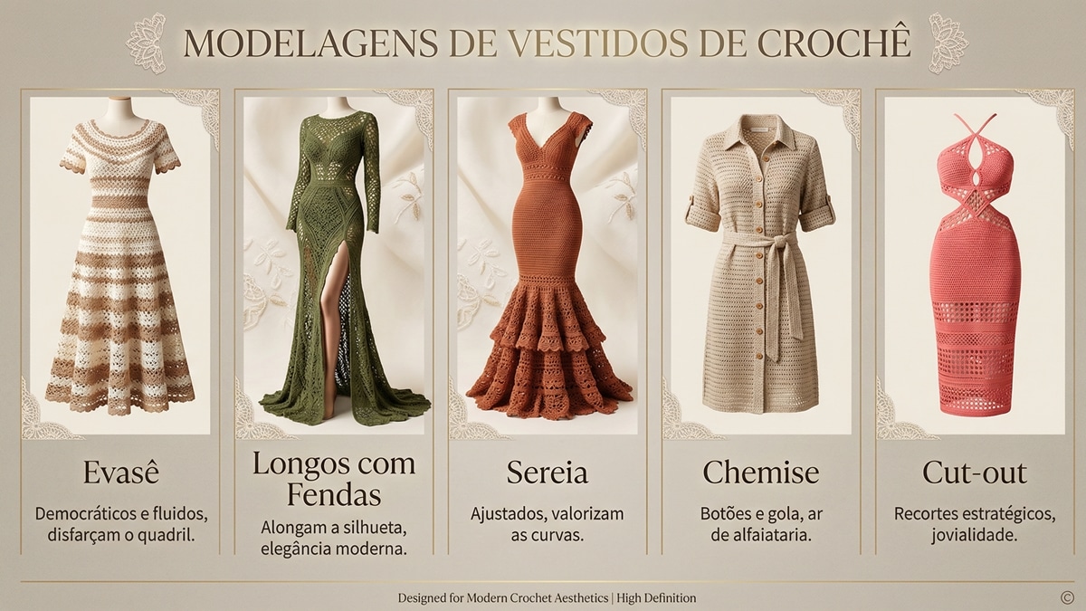 Renove seu guarda-roupa criando vestidos de crochê lindos com gráficos - Imagem do artigo original
