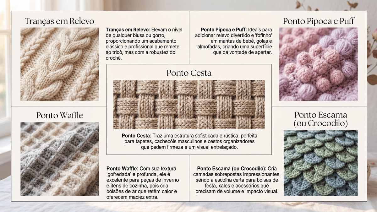 Crochê: pontos 3D em relevo dominam projetos atuais - Imagem do artigo original