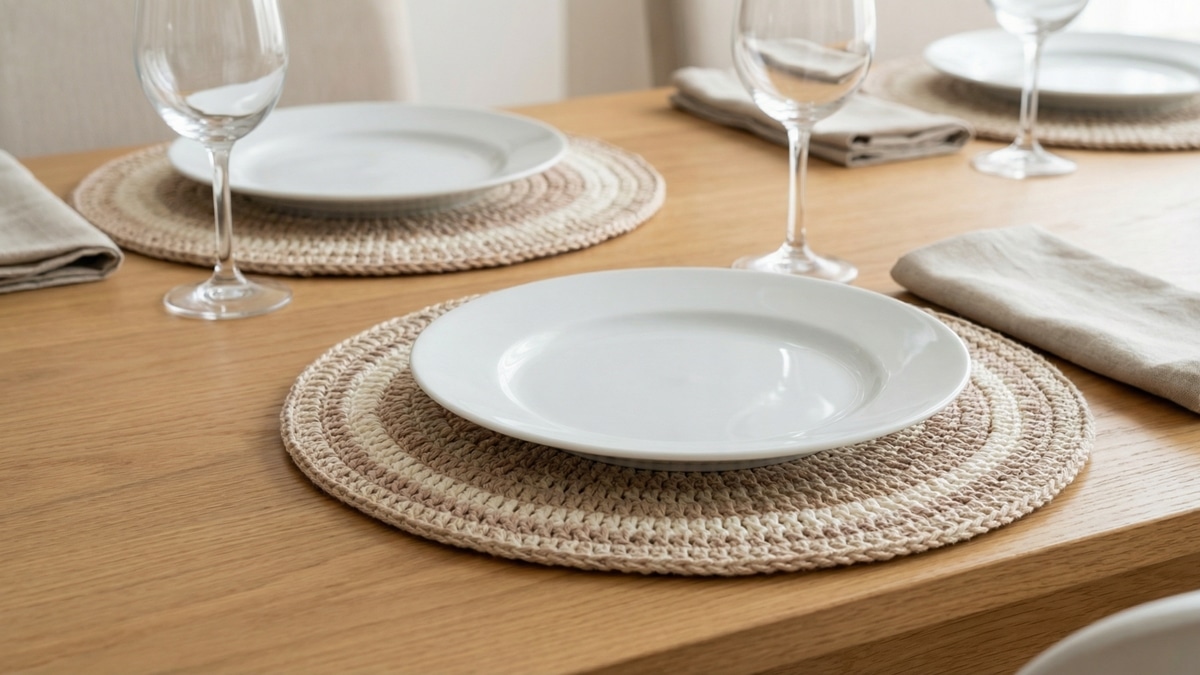 Sousplats de crochê viralizam ao transformar jantar comum em luxo artesanal - Imagem do artigo original