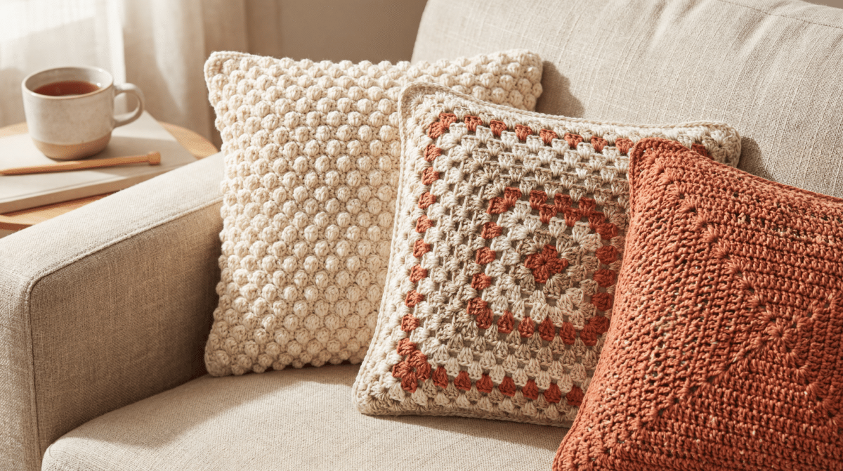 Almofadas de crochê viram novo fenômeno e dominam o décor minimalista - Imagem do artigo original
