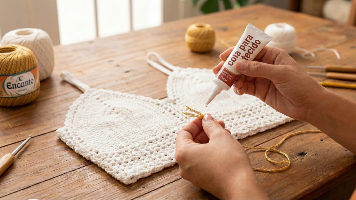 Cropped de crochê LED viraliza com franjas luxuosas artesanais - Imagem do artigo original