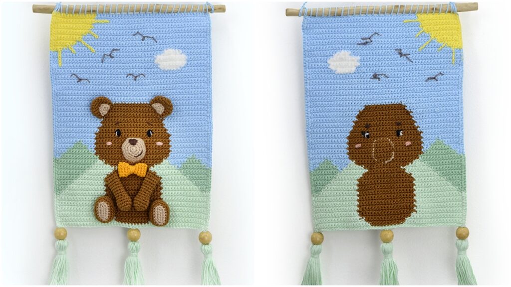 Flâmula de crochê com urso amigurumi domina a decoração infantil 2026 - Imagem do artigo original