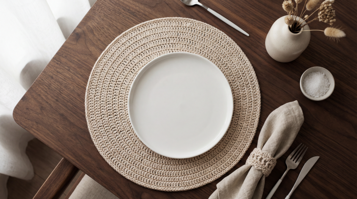 Crochê moderno domina mesas postas e viraliza na decoração - Imagem do artigo original