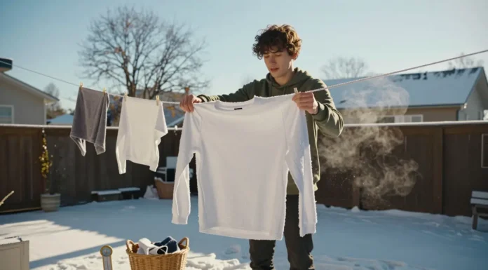 Secar roupas no inverno: espere o fim da geada para recolher